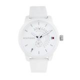  Shop Authentic Tommy Hilfiger Denim Analog White Dial White Rubber Strap Watch for Men - 1791481 - Luxxuri