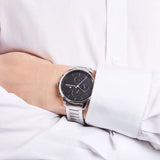  Shop Authentic Tommy Hilfiger Chase Quartz Black Dial Silver Steel Strap Watch For Men - 1791485 - Luxxuri