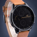 Tommy Hilfiger James Quartz Black Dial Brown Leather Strap Watch For Men - 1791486