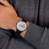  Shop Authentic Tommy Hilfiger Lexor Silver Dial Black Leather Strap Watch For Men - 1791489 - Luxxuri