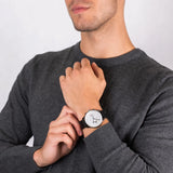  Shop Authentic Tommy Hilfiger Lexor Silver Dial Black Leather Strap Watch For Men - 1791489 - Luxxuri