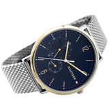  Shop Authentic Tommy Hilfiger Brooklyn Quartz Blue Dial Silver Mesh Bracelet Watch for Men - 1791505 - Luxxuri