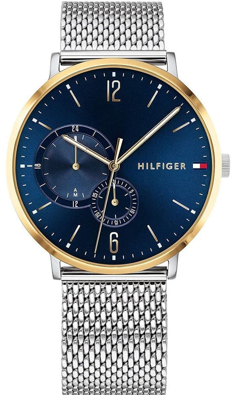  Shop Authentic Tommy Hilfiger Brooklyn Quartz Blue Dial Silver Mesh Bracelet Watch for Men - 1791505 - Luxxuri