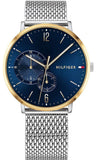  Shop Authentic Tommy Hilfiger Brooklyn Quartz Blue Dial Silver Mesh Bracelet Watch for Men - 1791505 - Luxxuri