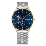  Shop Authentic Tommy Hilfiger Brooklyn Quartz Blue Dial Silver Mesh Bracelet Watch for Men - 1791505 - Luxxuri