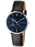  Shop Authentic Tommy Hilfiger Cooper Blue Dial Brown Leather Strap Watch for Men - 1791508 - Luxxuri