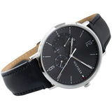  Shop Authentic Tommy Hilfiger Brooklyn Black Dial Black Leather Strap Watch for Men - 1791509 - Luxxuri