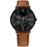  Shop Authentic Tommy Hilfiger Brooklyn Quartz Black Dial Brown Leather Strap Watch for Men - 1791510 - Luxxuri