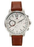  Shop Authentic Tommy Hilfiger Landon Chronograph White Dial Brown Leather Strap Watch for Men - 1791531 - Luxxuri