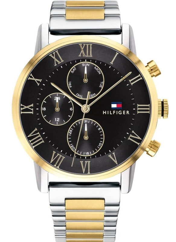  Shop Authentic Tommy Hilfiger Analog Black Dial Two Tone Steel Strap Watch for Men - 1791539 - Luxxuri