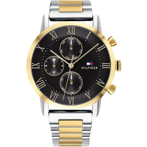  Shop Authentic Tommy Hilfiger Analog Black Dial Two Tone Steel Strap Watch for Men - 1791539 - Luxxuri