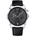  Shop Authentic Tommy Hilfiger Deacan Grey Dial Black Leather Strap Watch for Men - 1791548 - Luxxuri