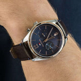  Shop Authentic Tommy Hilfiger Deacan Blue Dial Brown Leather Strap Watch for Men - 1791549 - Luxxuri