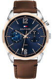  Shop Authentic Tommy Hilfiger Deacan Blue Dial Brown Leather Strap Watch for Men - 1791549 - Luxxuri