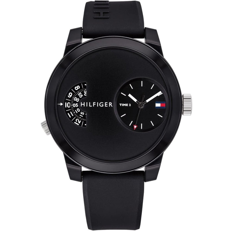  Shop Authentic Tommy Hilfiger Denim Black Dial Black Rubber Strap Watch for Men - 1791555 - Luxxuri
