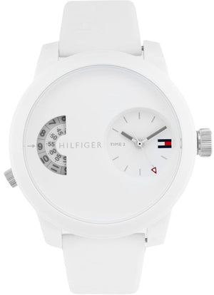  Shop Authentic Tommy Hilfiger Denim White Dial White Rubber Strap Watch for Men - 1791558 - Luxxuri