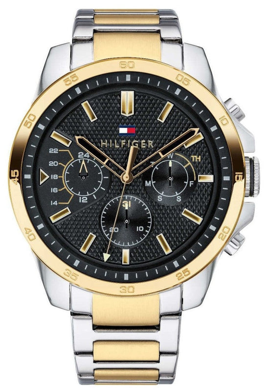  Shop Authentic Tommy Hilfiger Decker Chronograph Black Dial Two Tone Steel Strap Watch for Men - 1791559 - Luxxuri