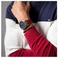  Shop Authentic Tommy Hilfiger Spencer Blue Dial Brown Leather Strap Watch for Men - 1791642 - Luxxuri