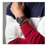  Shop Authentic Tommy Hilfiger Decker Blue Dial Brown Leather Strap Watch for Men - 1791561 - Luxxuri