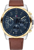  Shop Authentic Tommy Hilfiger Decker Blue Dial Brown Leather Strap Watch for Men - 1791561 - Luxxuri