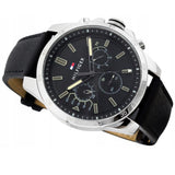  Shop Authentic Tommy Hilfiger Decker Black Dial Black Leather Strap Watch for Men - 1791563 - Luxxuri