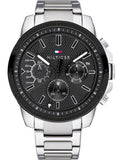  Shop Authentic Tommy Hilfiger Iconic Quartz Black Dial Silver Steel Strap Watch for Men - 1791564 - Luxxuri