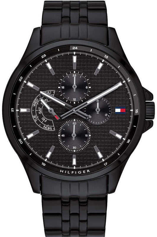 Shop Authentic Tommy Hilfiger Shawn Quartz Black Dial Black Steel Strap Watch for Men - 1791611 - Luxxuri