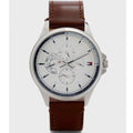  Shop Authentic Tommy Hilfiger Multi Function Quartz White Dial Brown Leather Strap Watch for Men - 1791614 - Luxxuri