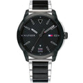  Shop Authentic Tommy Hilfiger Sneaker Quartz Black Dial Two Tone Steel Strap Watch for Men - 1791619 - Luxxuri
