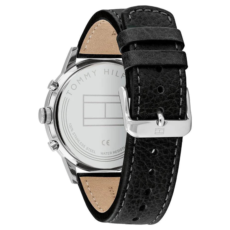  Shop Authentic Tommy Hilfiger Kyle Quartz Black Dial Black Leather Strap Watch for Men - 1791630 - Luxxuri