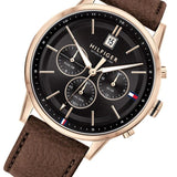  Shop Authentic Tommy Hilfiger Multi Function Chronograph Black Dial Brown Leather Strap Watch for Men - 1791631 - Luxxuri