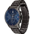  Shop Authentic Tommy Hilfiger Kyle Quartz Blue Dial Black Steel Strap Watch for Men - 1791633 - Luxxuri