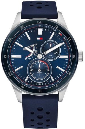  Shop Authentic Tommy Hilfiger Austin Quartz Blue Dial Blue Rubber Strap Watch for Men - 1791635 - Luxxuri