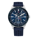  Shop Authentic Tommy Hilfiger Austin Quartz Blue Dial Blue Rubber Strap Watch for Men - 1791635 - Luxxuri