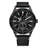  Shop Authentic Tommy Hilfiger Austin Black Dial Black Leather Strap Watch for Men - 1791638 - Luxxuri