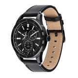  Shop Authentic Tommy Hilfiger Austin Black Dial Black Leather Strap Watch for Men - 1791638 - Luxxuri
