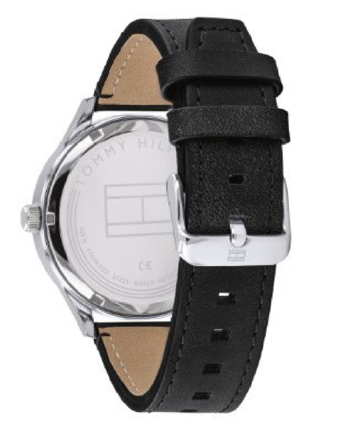  Shop Authentic Tommy Hilfiger Spencer Skeleton Black Dial Black Leather Strap Watch for Men - 1791641 - Luxxuri