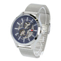  Shop Authentic Tommy Hilfiger Spencer Skeleton Black Dial Silver Mesh Bracelet Watch for Men - 1791643 - Luxxuri
