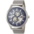  Shop Authentic Tommy Hilfiger Spencer Skeleton Black Dial Silver Mesh Bracelet Watch for Men - 1791643 - Luxxuri