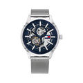  Shop Authentic Tommy Hilfiger Spencer Skeleton Black Dial Silver Mesh Bracelet Watch for Men - 1791643 - Luxxuri