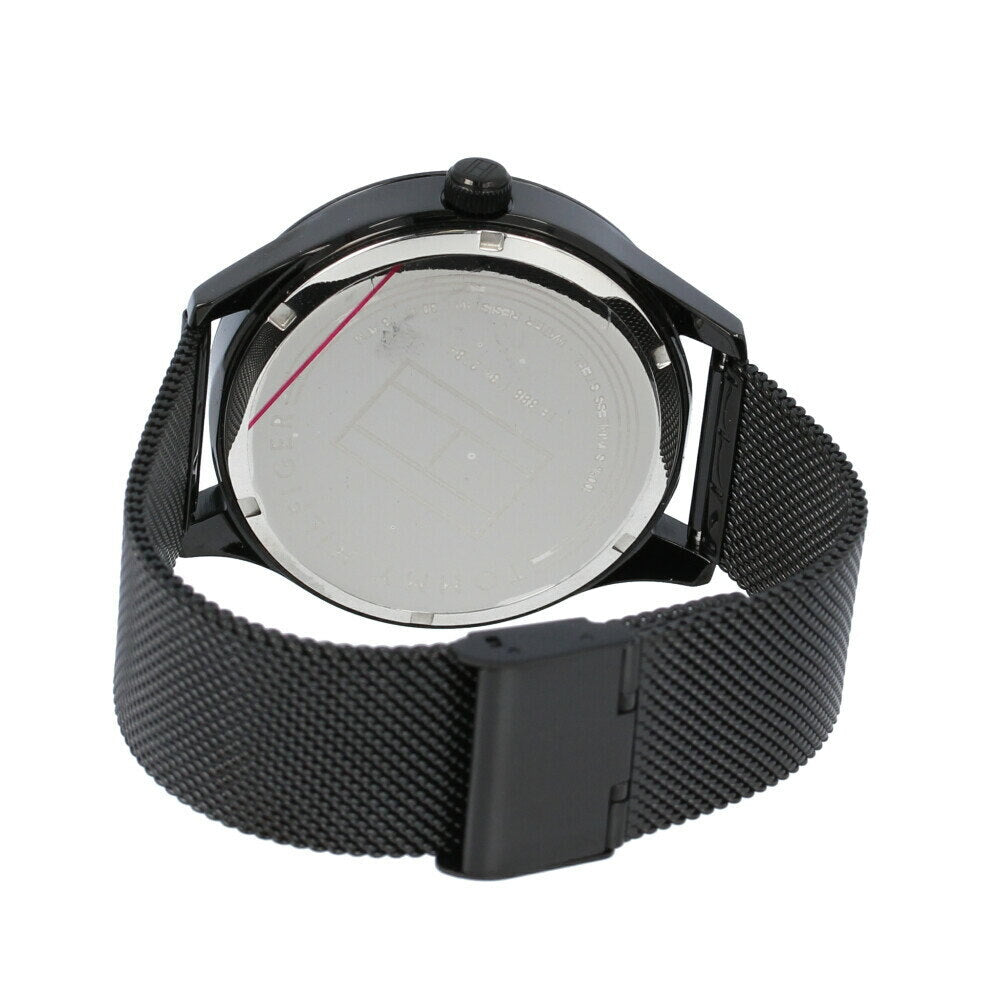  Shop Authentic Tommy Hilfiger Spencer Skeleton Black Dial Black Mesh Bracelet Watch for Men - 1791644 - Luxxuri