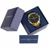  Shop Authentic Tommy Hilfiger West Chronograph Quartz Black Dial Gold Steel Strap Watch For Men - 1791708 - Luxxuri