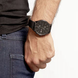 Shop Authentic Tommy Hilfiger West Chronograph Black Dial Black Leather Strap Watch For Men - 1791711 - Luxxuri