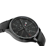  Shop Authentic Tommy Hilfiger West Chronograph Black Dial Black Leather Strap Watch For Men - 1791711 - Luxxuri