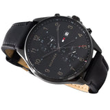  Shop Authentic Tommy Hilfiger West Chronograph Black Dial Black Leather Strap Watch For Men - 1791711 - Luxxuri