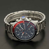  Shop Authentic Tommy Hilfiger Bank Chronograph Blue Dial Silver Steel Strap Watch for Men - 1791718 - Luxxuri
