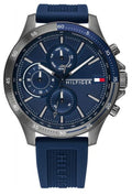  Shop Authentic Tommy Hilfiger Bank Blue Dial Blue Rubber Strap Watch for Men - 1791721 - Luxxuri