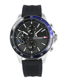  Shop Authentic Tommy Hilfiger Bank Quartz Black Dial Black Rubber Strap Watch for Men - 1791724 - Luxxuri