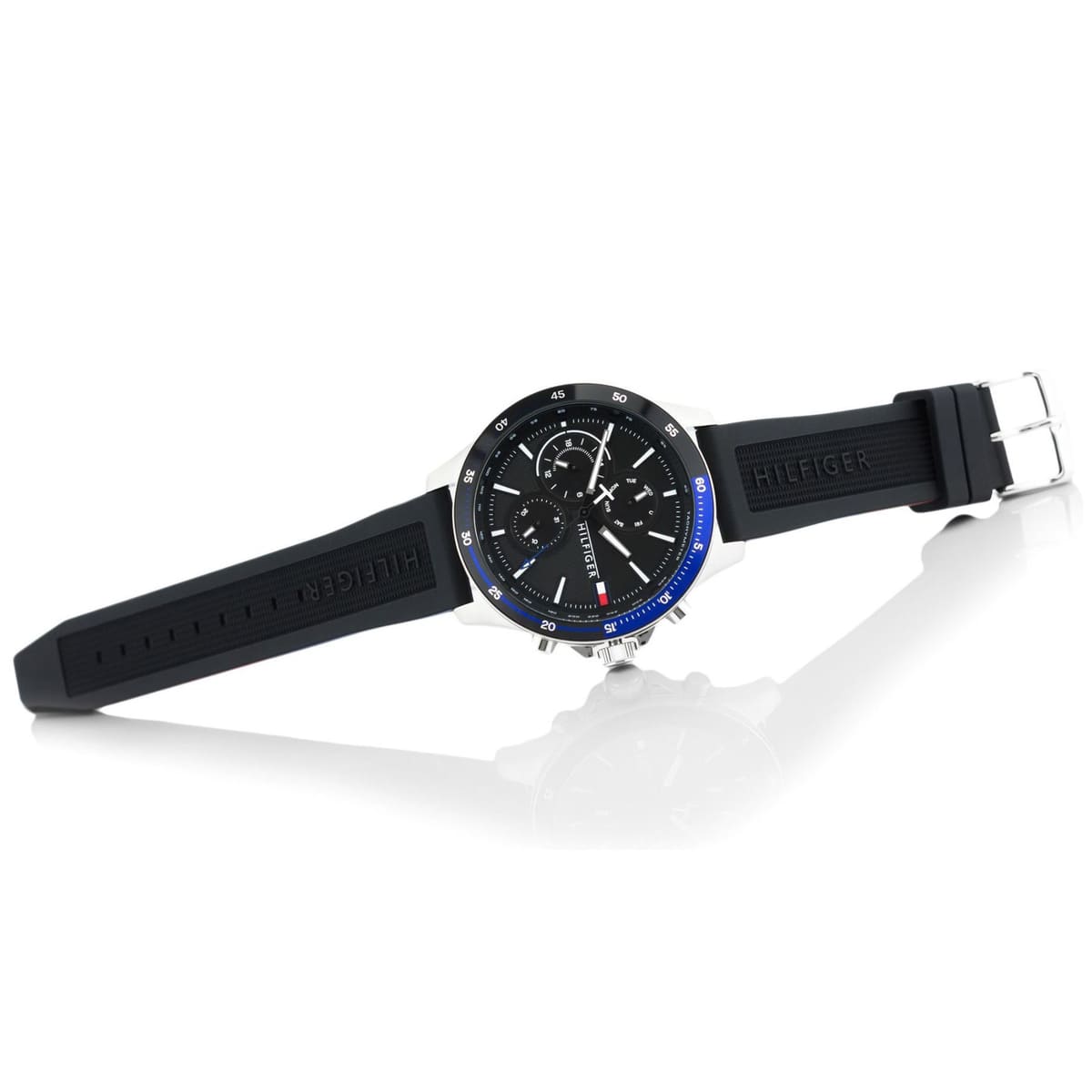  Shop Authentic Tommy Hilfiger Bank Quartz Black Dial Black Rubber Strap Watch for Men - 1791724 - Luxxuri