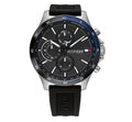  Shop Authentic Tommy Hilfiger Bank Quartz Black Dial Black Rubber Strap Watch for Men - 1791724 - Luxxuri